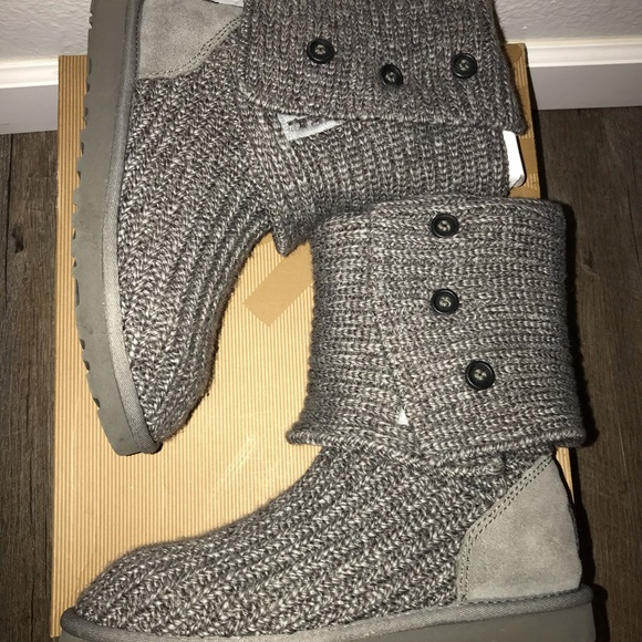 Ugg Classic Cardy grey knit size 7 - Picture 2 of 5